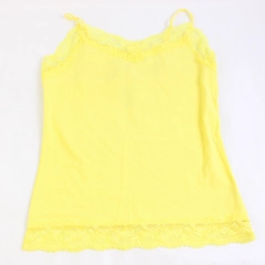 Van Heusen Women's XS Yellow Spaghetti Strap Camisole with Lace Trim