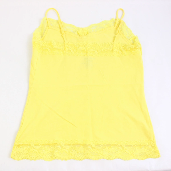 Van Heusen Women's XS Yellow Spaghetti Strap Camisole with Lace Trim