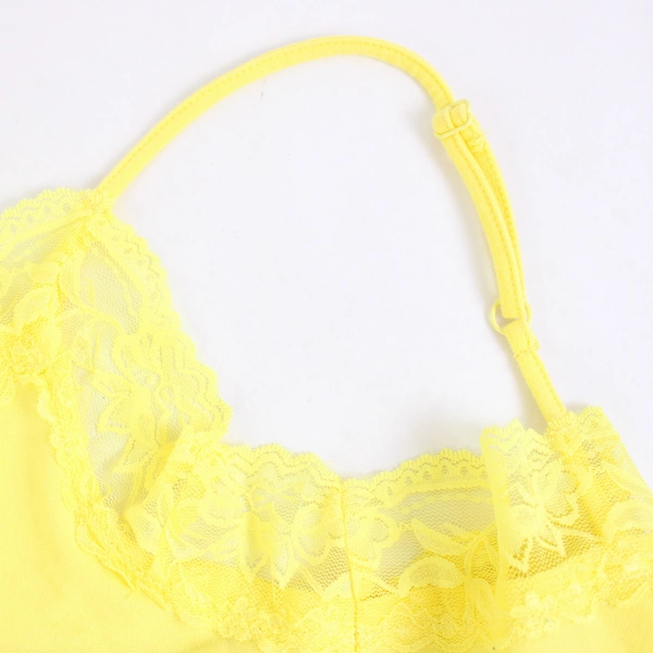 Van Heusen Women's XS Yellow Spaghetti Strap Camisole with Lace Trim