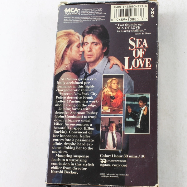 Sea of Love VHS 1990 Al Pacino Ellen Barkin John Goodman MCA Video