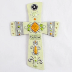 Whimsical Religious Decorative Resin Cross Wall Decoration 9"