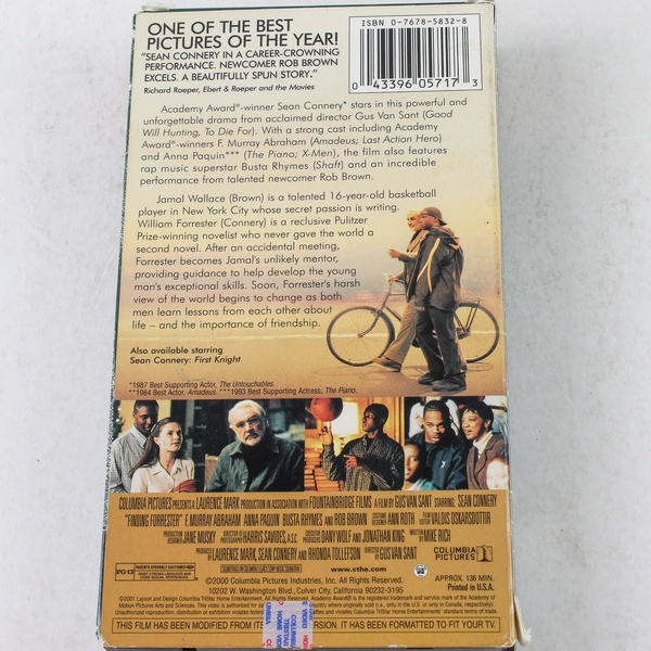 Finding Forrester VHS 2000 Sean Connery Rob Brown Columbia Pictures Pre-Owned