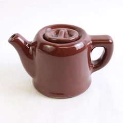 Unbranded Small Glossy Brown Teapot with Lid 