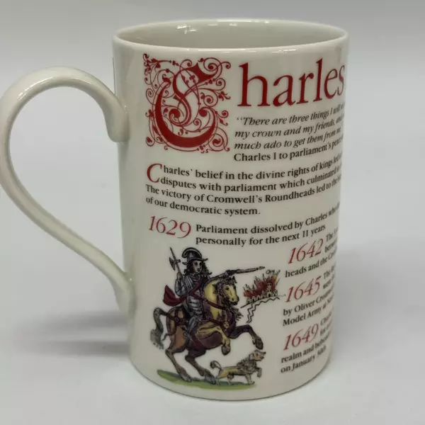Dunoon Stoneware Coffee Mug Kings and Queens Charles I by Ruth Boden Collectible