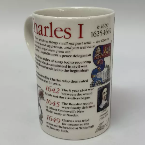 Dunoon Stoneware Coffee Mug Kings and Queens Charles I by Ruth Boden Collectible