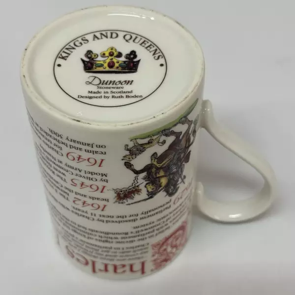 Dunoon Stoneware Coffee Mug Kings and Queens Charles I by Ruth Boden Collectible