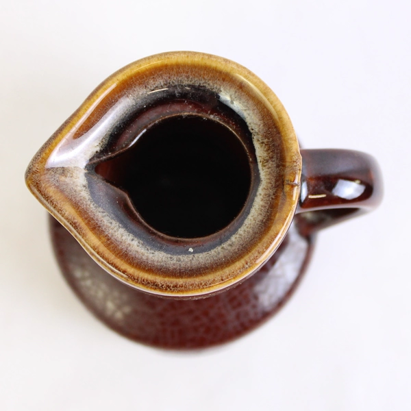 Small Brown Drip Glaze Oil or Vinegar Bottle with Lid Made in Taiwan