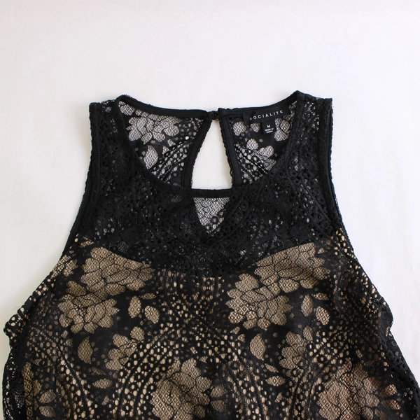 Socialite Lace Strappy Bodycon Dress Women's Size Medium