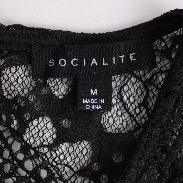 Socialite Lace Strappy Bodycon Dress Women's Size Medium