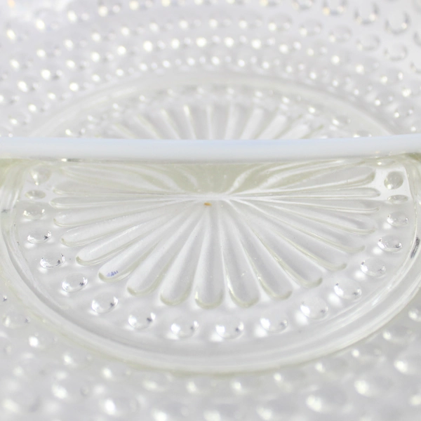 Vintage Fenton Moonstone Opalescent Hobnail Divided Glass Trinket Candy Dish