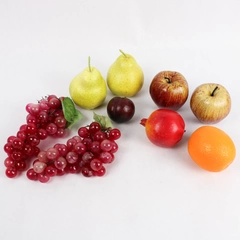 Lot of 9 Fake Fruit for Display - Pear, Orange, Grape, Plum, Apple, Pomegranate