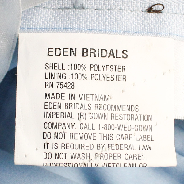 Eden Maids Bridesmaid Strapless Dress Light Blue Cornflower Black Belt Formal