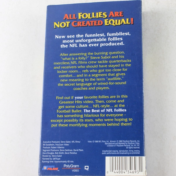 The Best of NFL Follies VHS 1996 NFL Films - Pre-Owned, Untested
