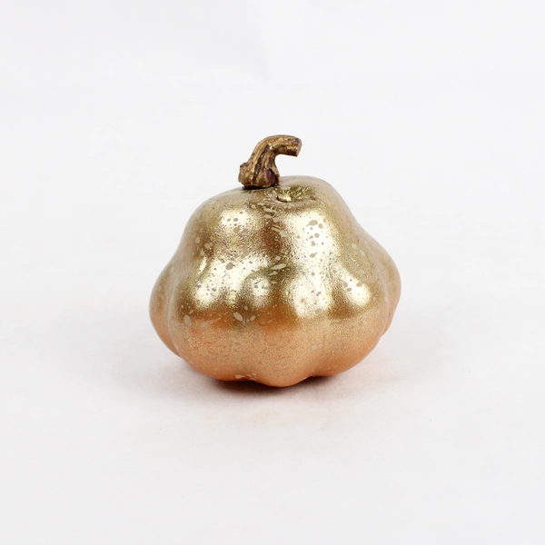 Lot of 3 Lightweight Fake Fruit for Display, Gold Mini Pear and Gourds