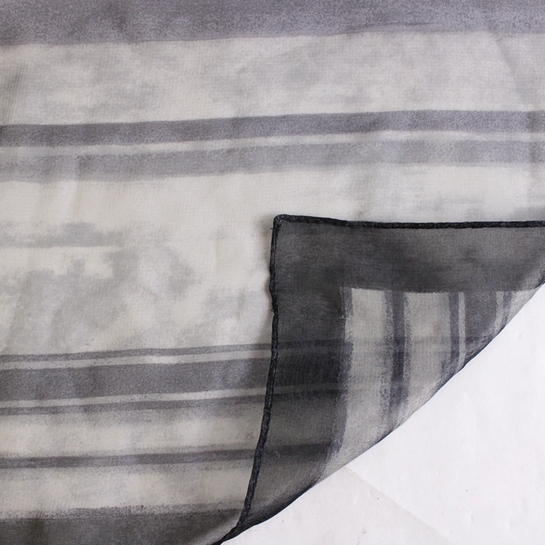 Black Grey Sheer Scarf 52" Lightweight Boho Women's Accessory