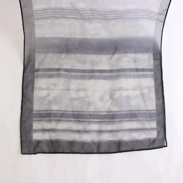 Black Grey Sheer Scarf 52" Lightweight Boho Women's Accessory