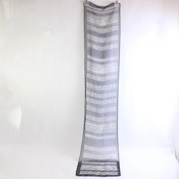 Black Grey Sheer Scarf 52" Lightweight Boho Women's Accessory