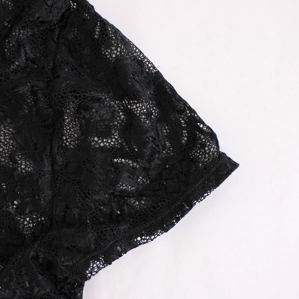 Black Women's Cropped Lace See-Through Tank Top Size 3X