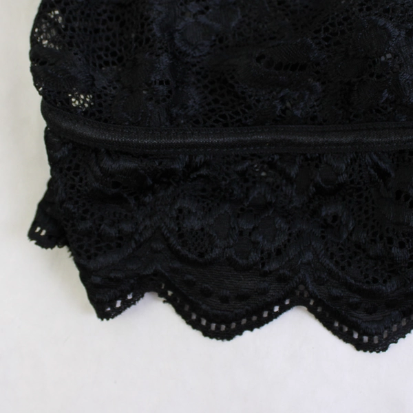 Black Women's Cropped Lace See-Through Tank Top Size 3X