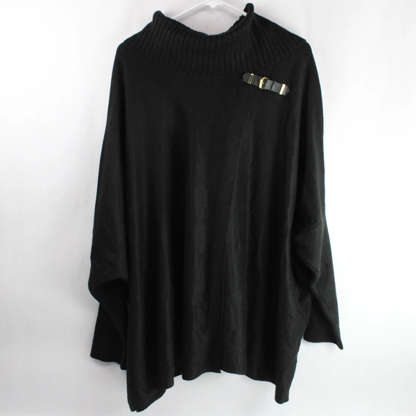 Calvin Klein Black Cowl Neck Buckle Accent Cardigan Women's Size L/XL