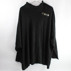 Calvin Klein Black Cowl Neck Buckle Accent Cardigan Women's Size L/XL