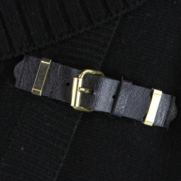 Calvin Klein Black Cowl Neck Buckle Accent Cardigan Women's Size L/XL