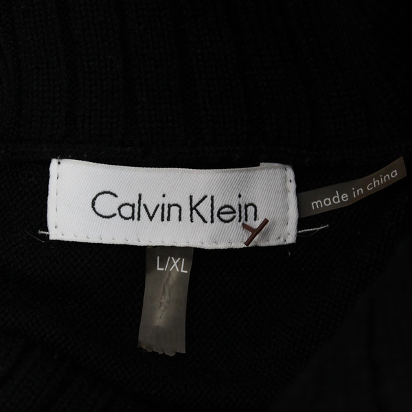 Calvin Klein Black Cowl Neck Buckle Accent Cardigan Women's Size L/XL