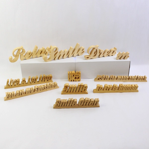 Lot of 10 Wood Cut Out Words Loving Friendly Phrases Craft Supplies Desk Décor