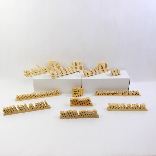 Lot of 10 Wood Cut Out Words Loving Friendly Phrases Craft Supplies Desk Décor