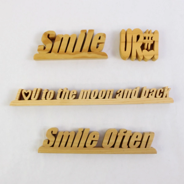 Lot of 10 Wood Cut Out Words Loving Friendly Phrases Craft Supplies Desk Décor