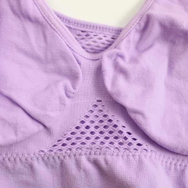 Unbranded Purple Mesh Accent Unlined Training Bra Size Large