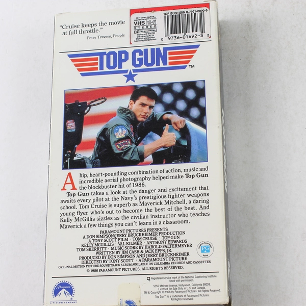 Top Gun VHS 1986 Paramount Pictures Tom Cruise Kelly McGillis