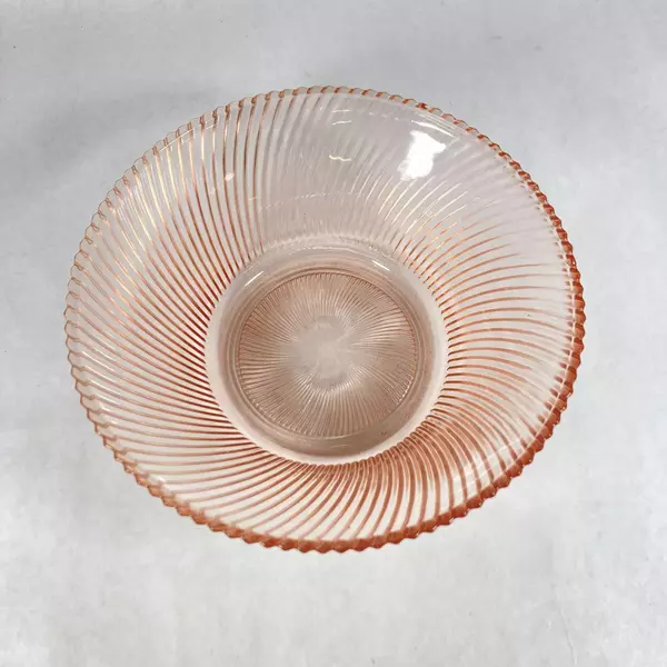 Vintage Federal Glass Diana Pink 9 Inch Salad Fruit Bowl