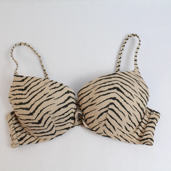 Target Glittery Beige Tiger Stripe Pattern T-Shirt Bra Women's Size 36B