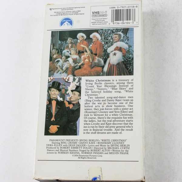 Irving Berlin's White Christmas VHS 1954 Paramount Home Video - As Is