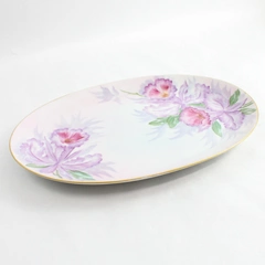 Vintage Hutschenreuther Selb Hand Painted Oval Floral Platter Signed And Dated