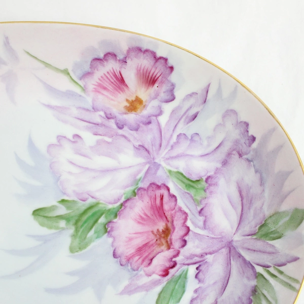 Vintage Hutschenreuther Selb Hand Painted Oval Floral Platter Signed And Dated