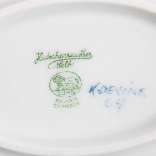 Vintage Hutschenreuther Selb Hand Painted Oval Floral Platter Signed And Dated