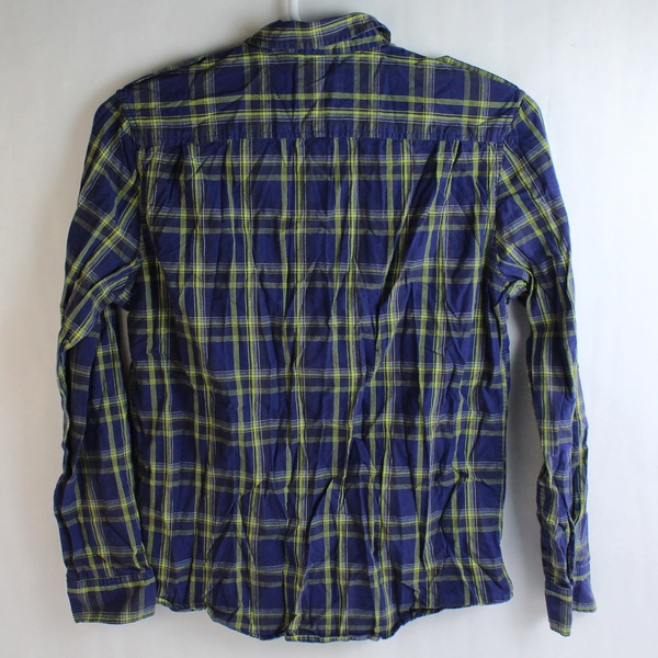 Calvin Klein Jeans Blue and Green Plaid Button-Down Shirt Men's Size Medium