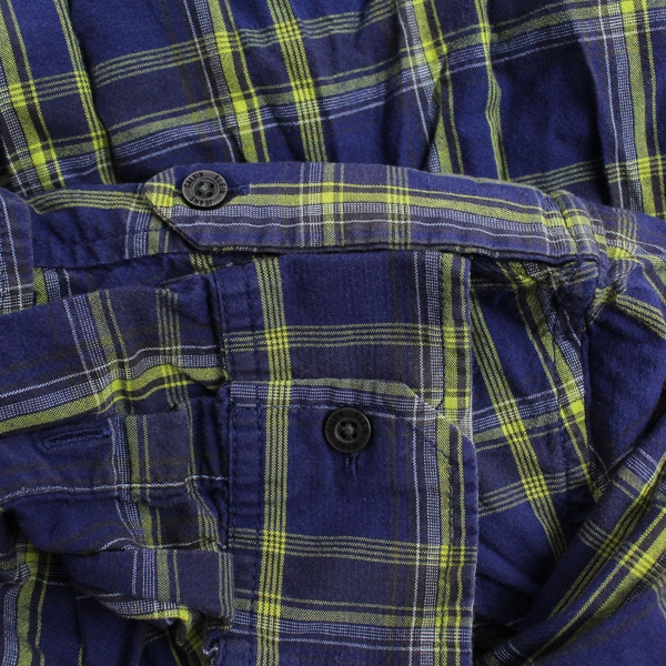 Calvin Klein Jeans Blue and Green Plaid Button-Down Shirt Men's Size Medium