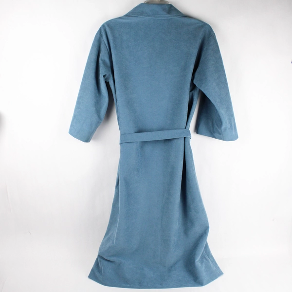 Handmade Blue Velvet Belted Tunic Shift Dress 3/4 Sleeve Women's Medium 10