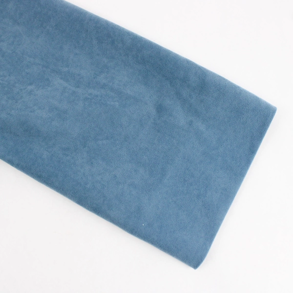 Handmade Blue Velvet Belted Tunic Shift Dress 3/4 Sleeve Women's Medium 10