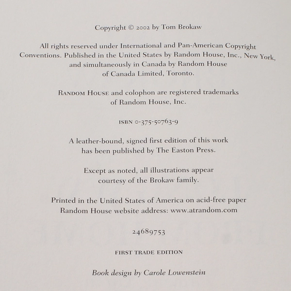 A Long Way from Home by Tom Brokaw 2002 Hardcover - Good Condition