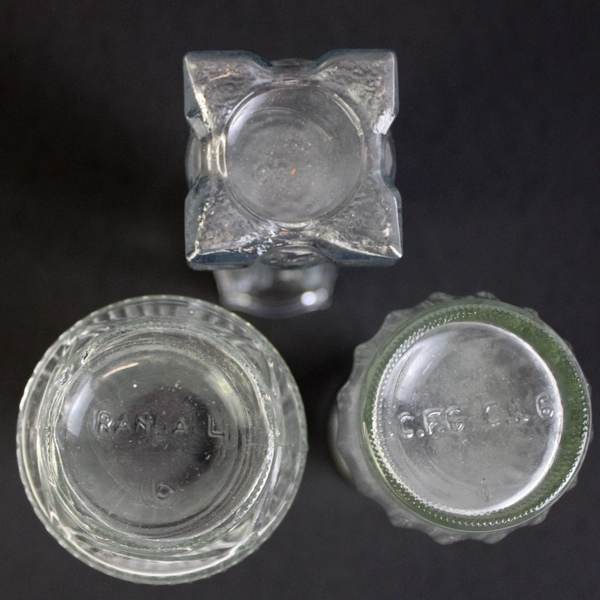 Lot of 3 Unmarked Clear Pressed Glass Bud Vases 6" Tall Decorative Collectibles