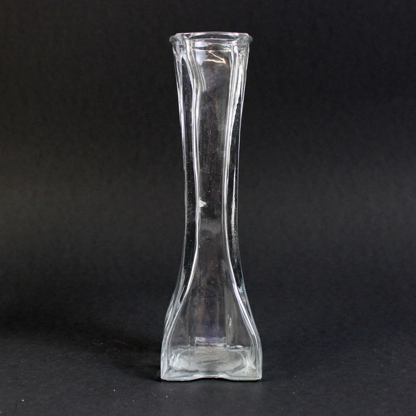 Lot of 3 Unmarked Clear Pressed Glass Bud Vases 6" Tall Decorative Collectibles