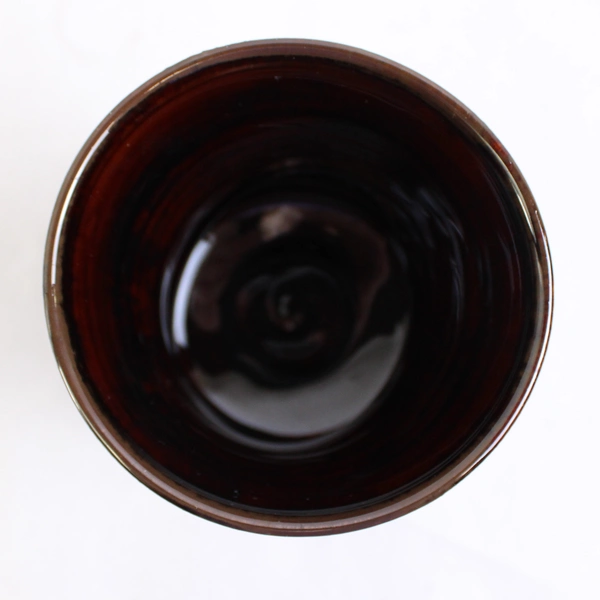 Signed Brown Ceramic Studio Pottery Vase 4.5" Tall Handmade Decorative Accent