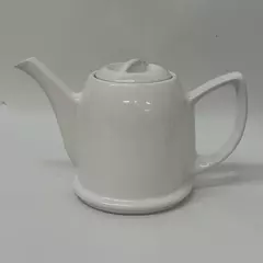Vintage White Ceramic Round Teapot with Lid Collectible Kitchen Serveware