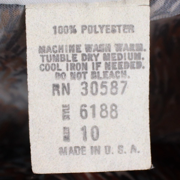 VTG Sheer Long-Sleeve Button Down Mock Neck Blouse Women's Size 10 Brown