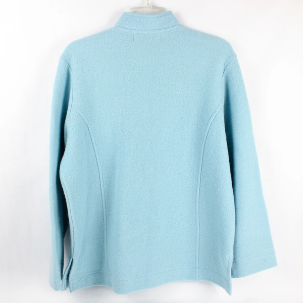 VTG Norm Thompson Women's Medium Petite Wool Coat Jacket Light Blue Flawed