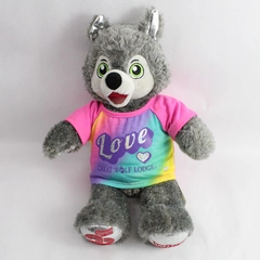 Build a Bear Wiley Wolf Plushy Stuffed Animal 25th Anniversary Gray Sparkle